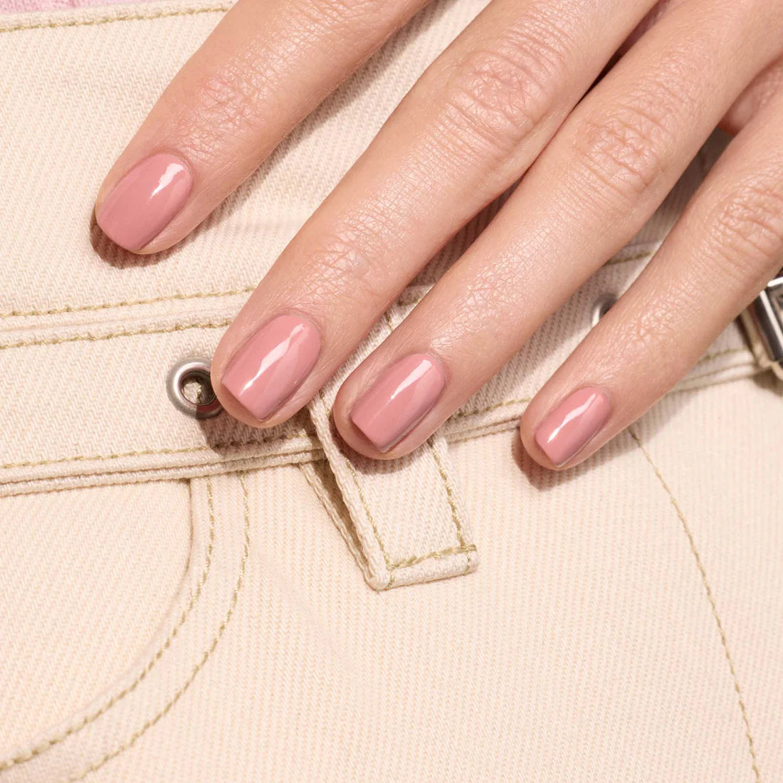 Green Natural Nail Polish in Old Rose