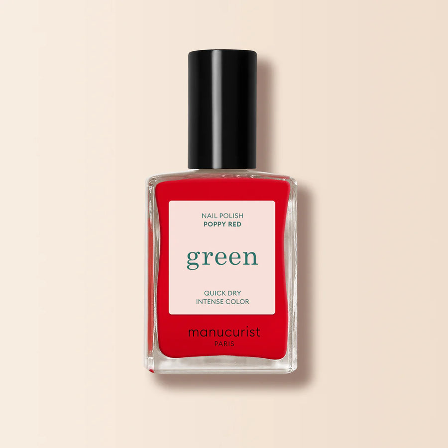 Green Natural Nail Polish in Poppy Red