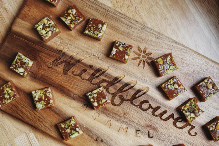 Orange Cardamom Pistachio Caramels