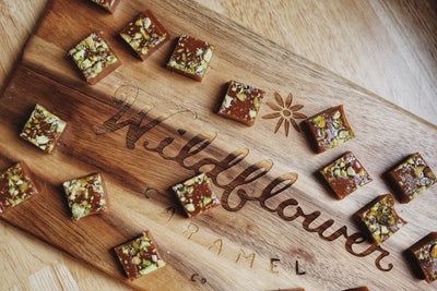 Orange Cardamom Pistachio Caramels