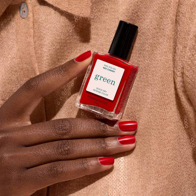 Green Natural Nail Polish in Red Cherry
