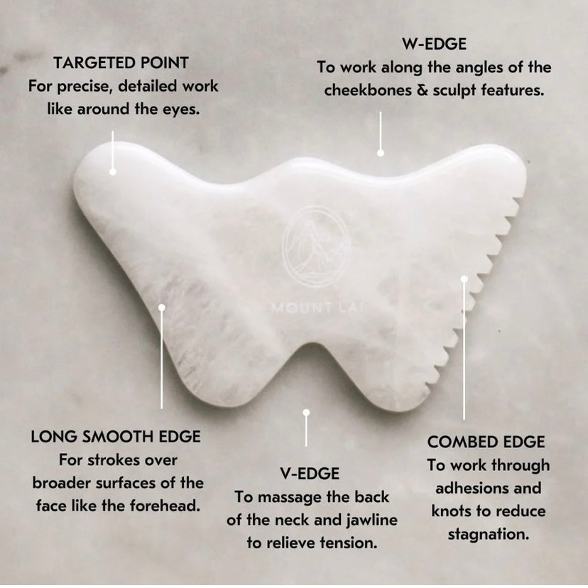 The Vitality Qi White Jade Gua Sha Sculpting Tool